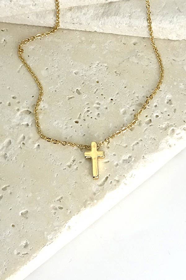 Gold Mini Cross Neckalce