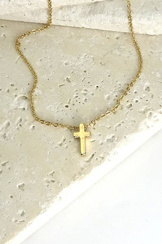 Gold Mini Cross Neckalce