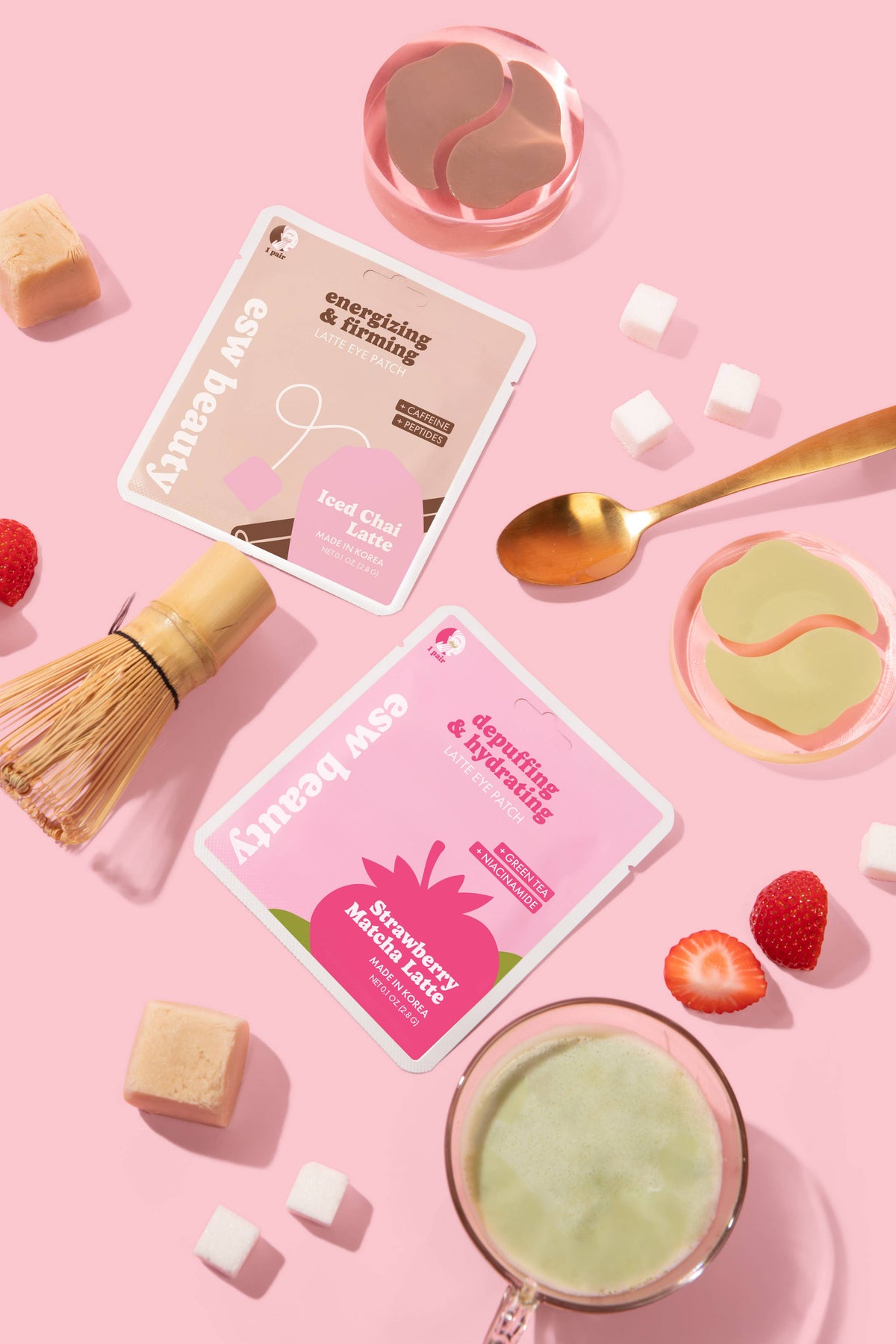 Strawberry Matcha Latte Depuffing & Hydrating Eye Patches