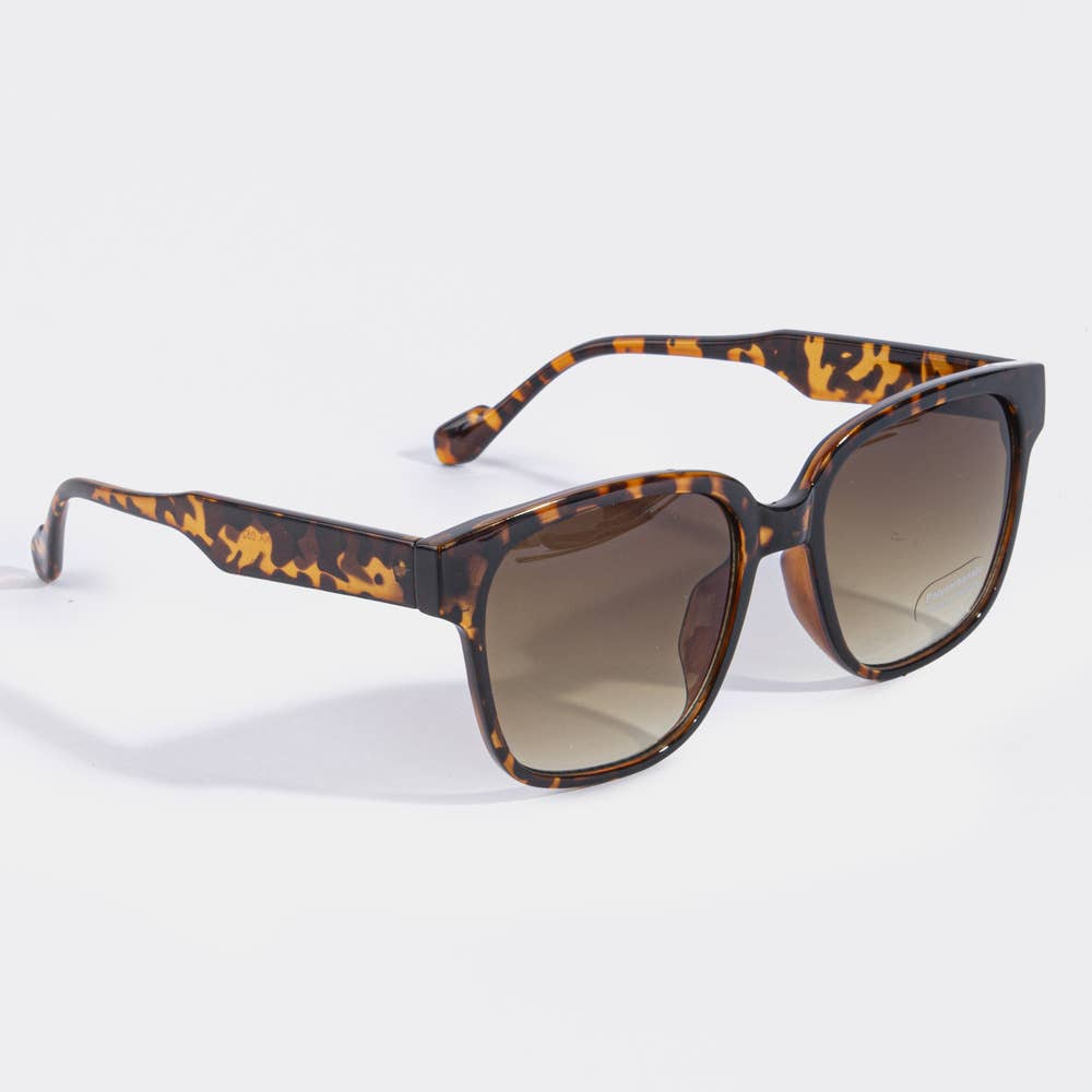 Bold Flat Top Square Frame Sunglasses
