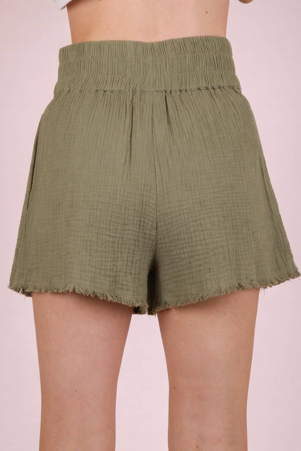 Olive Cotton Shorts