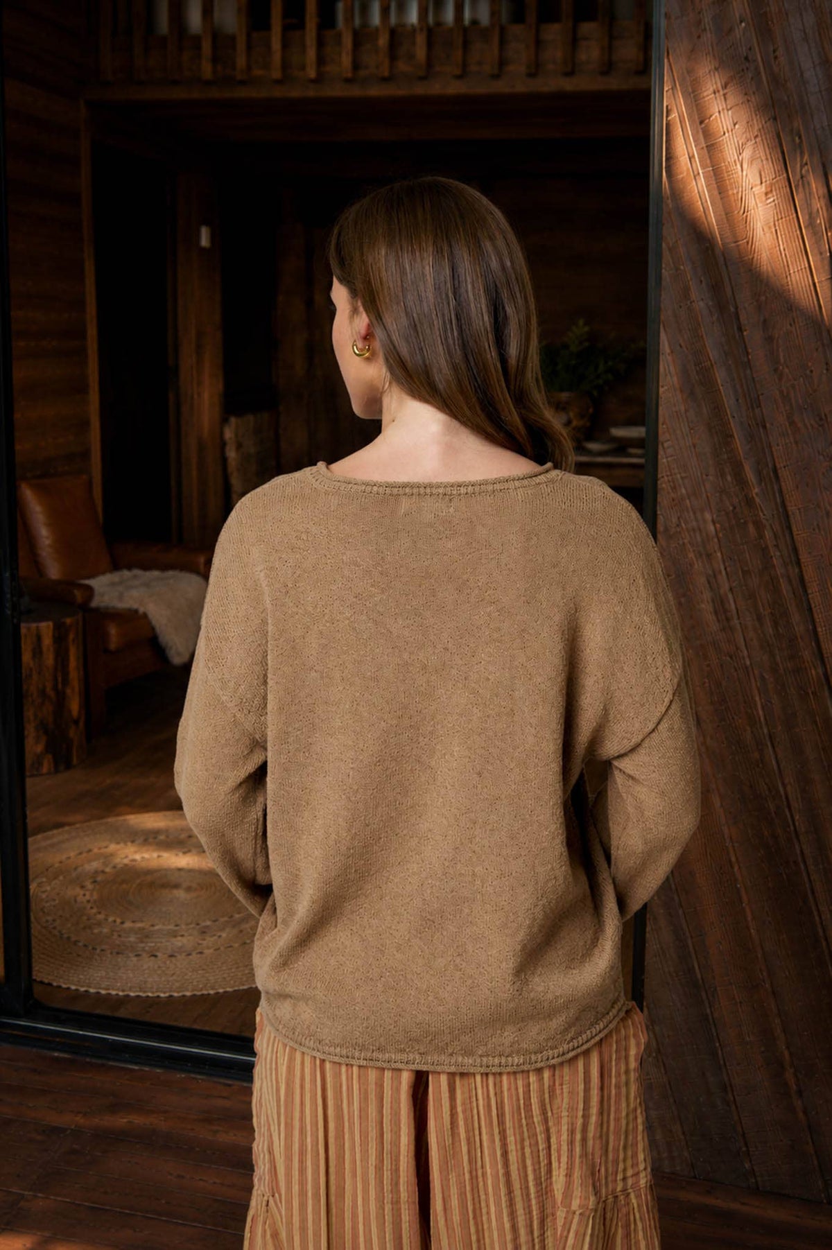 Mocha Textured Knit Swearer