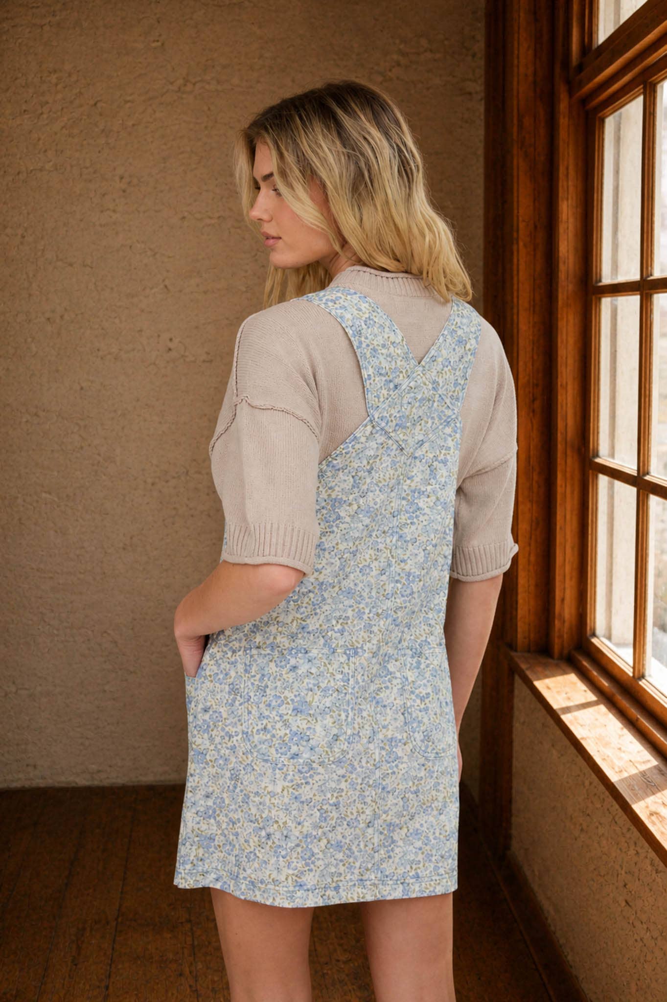 Floral Print Overall Dress