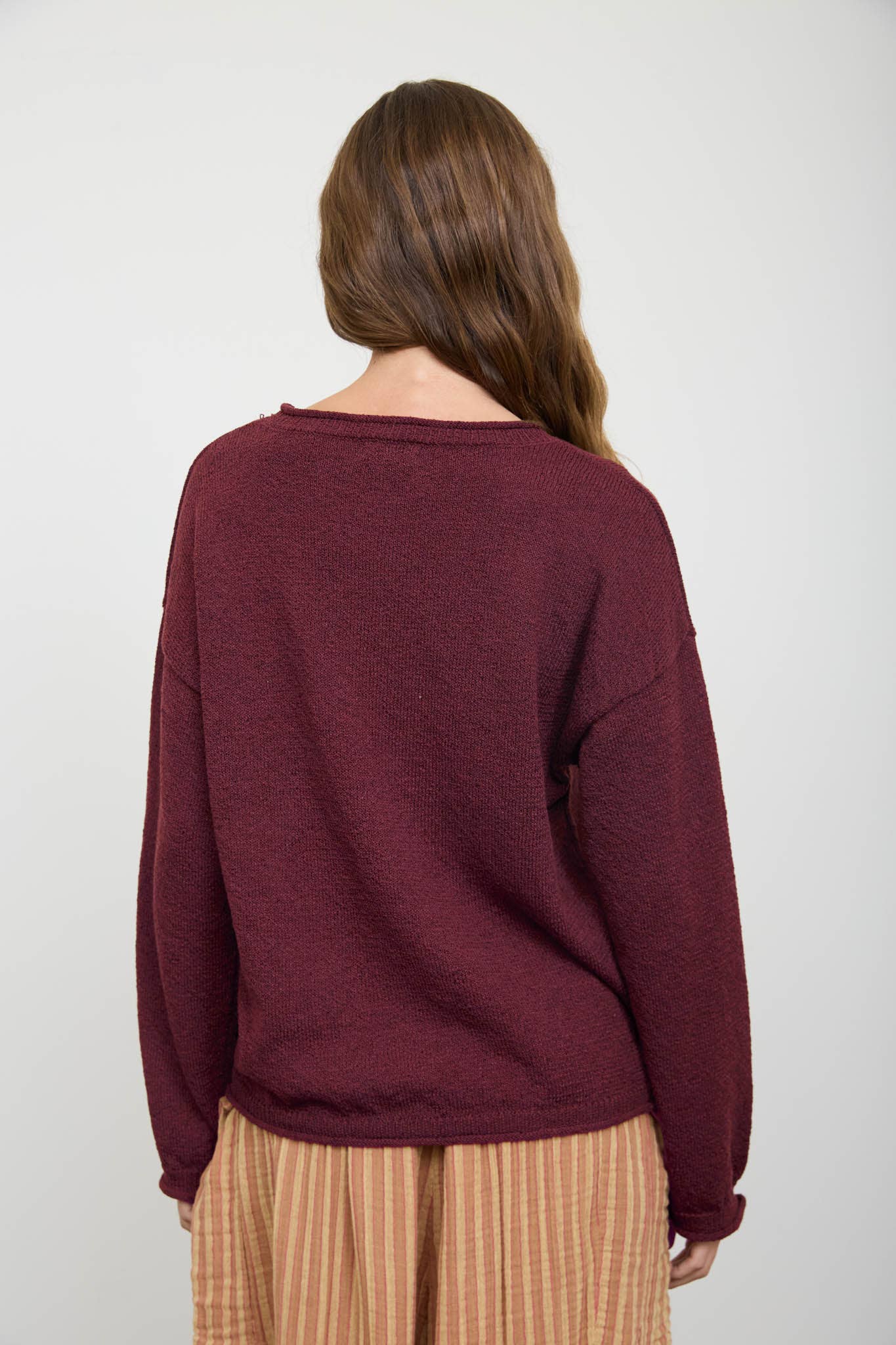 Oxblood Textured Knit Sweater