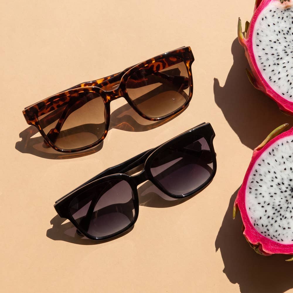 Bold Flat Top Square Frame Sunglasses