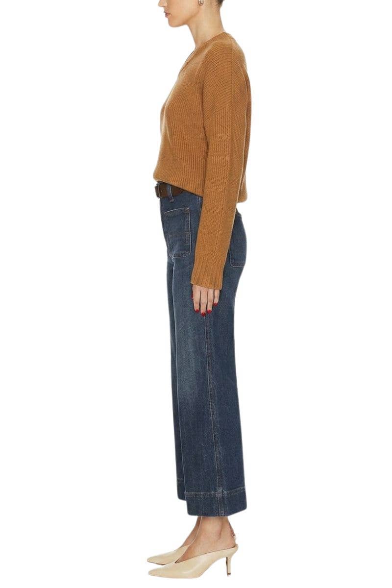 Dark Wash High Rise Slim Palazzo Jeans