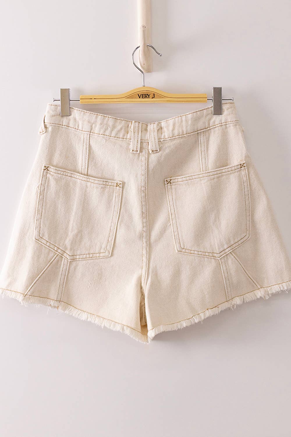Oatmeal Frayed Hem Shorts